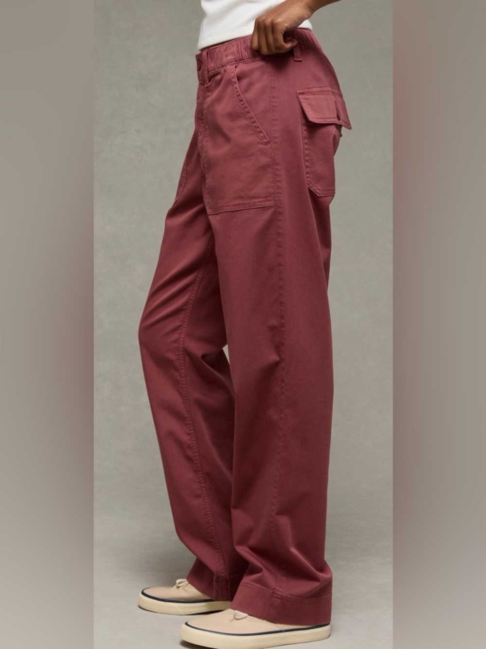 American Eagle Outfitters Wide-Leg Cargo Pants Dusty Rose | size xs (fits 8)